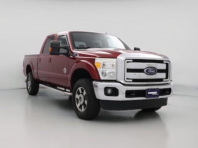 Red 2015 Ford F250 Lariat