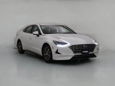 White 2021 Hyundai Sonata Hybrid Blue