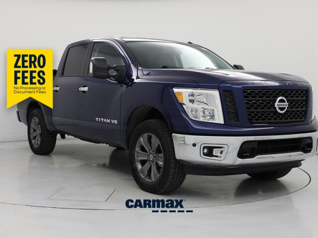 Blue 2018 Nissan Titan Pickup Truck Four-Wheel Drive Automatic
