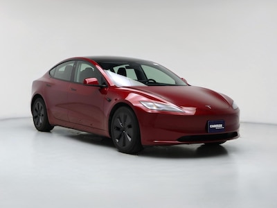 Red 2025 Tesla Model 3 Long Range
