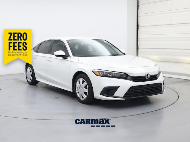 White 2022 Honda Civic LX FWD Sedan Front-Wheel Drive Automatic