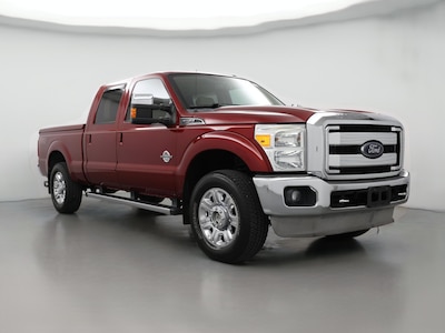 Red 2013 Ford F250 Lariat