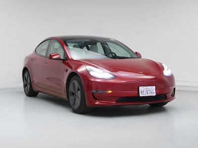 Red 2021 Tesla Model 3 Standard Range Plus