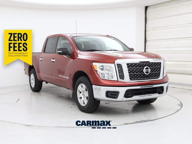 Red 2018 Nissan Titan Pickup Truck Four-Wheel Drive Automatic