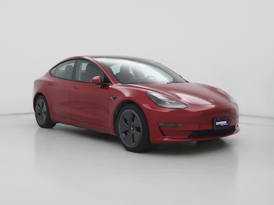 Red 2021 Tesla Model 3 Long Range