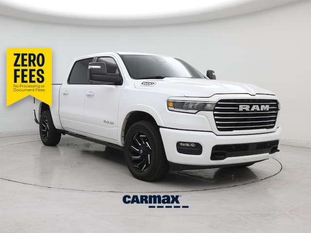 White 2025 RAM 1500 Laramie Crew Cab 4WD Pickup Truck Four-Wheel Drive Automatic