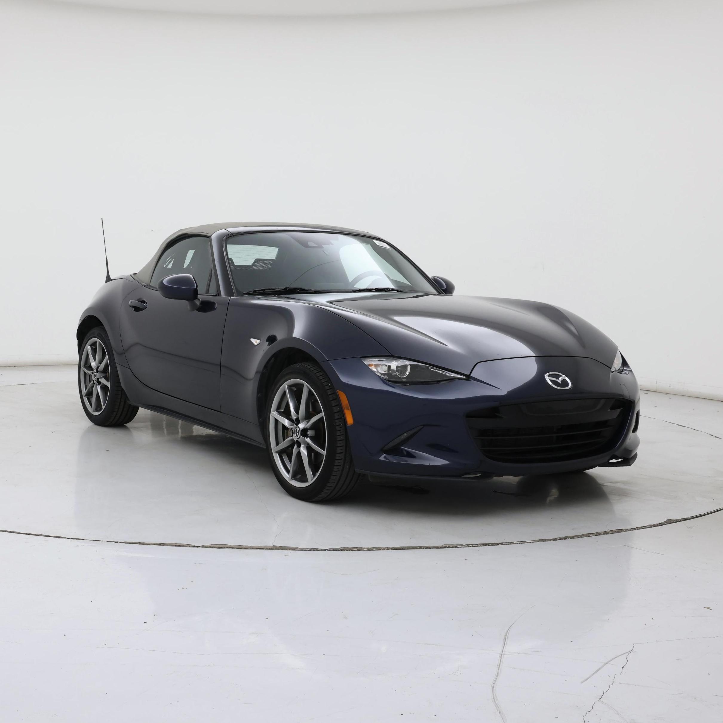 Blue 2021 Mazda MX-5 Miata Convertible Rear-Wheel Drive Manual