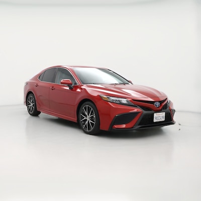 Red 2022 Toyota Camry Hybrid SE
