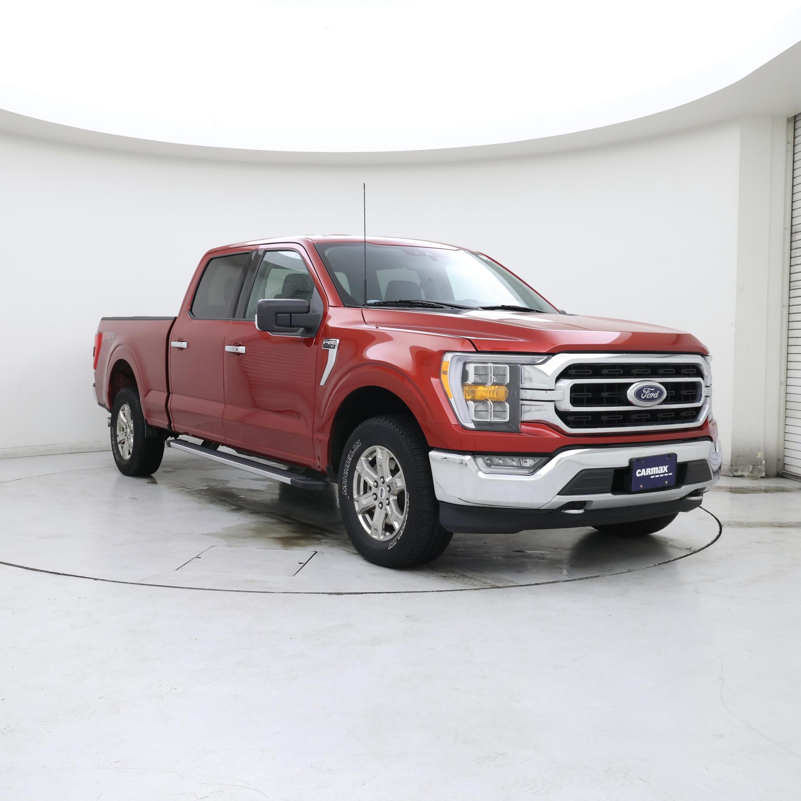 Red 2021 Ford F-150 Pickup Truck Four-Wheel Drive Automatic