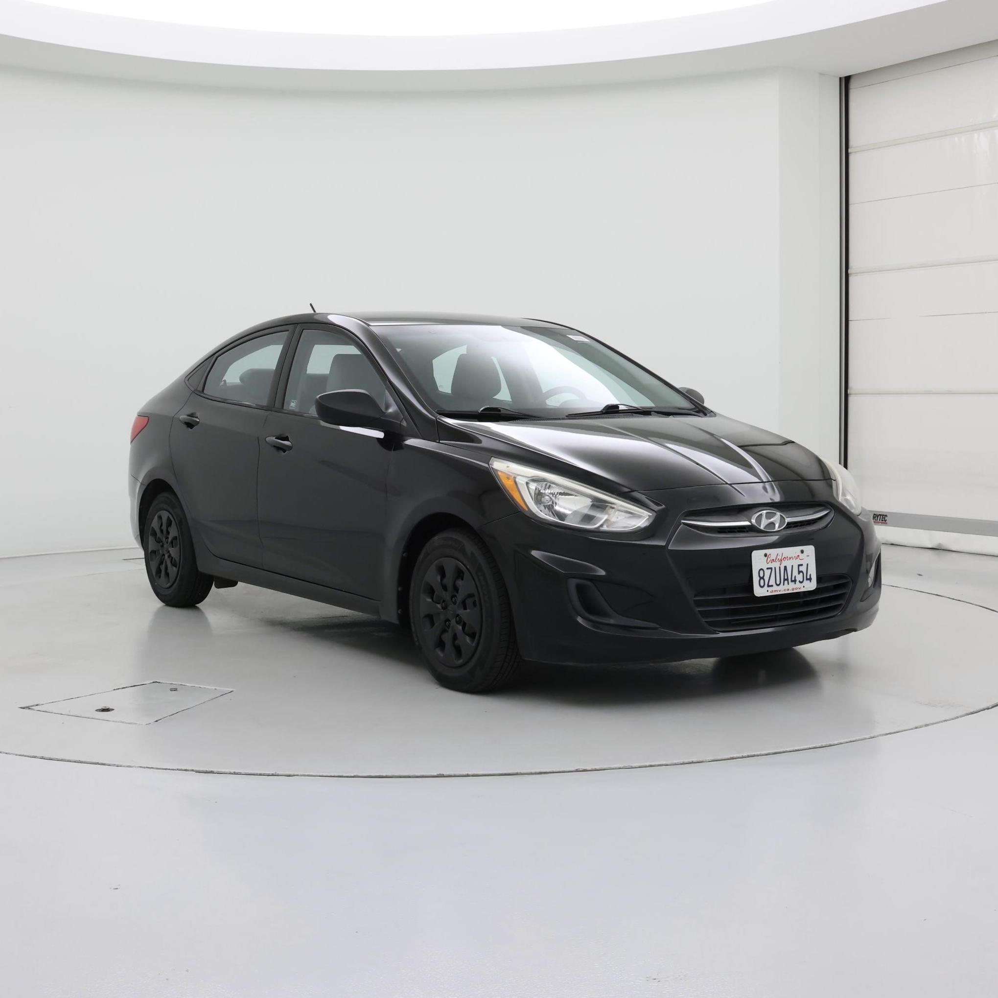Black 2016 Hyundai Accent Sedan Front-Wheel Drive Manual