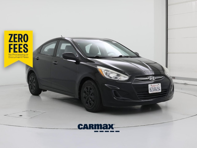 Black 2016 Hyundai Accent Sedan Front-Wheel Drive Manual