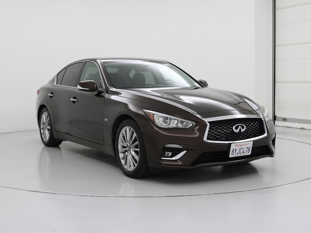 Red (Burgundy) 2018 INFINITI Q50 3.0t Luxe RWD Sedan Rear-Wheel Drive Automatic