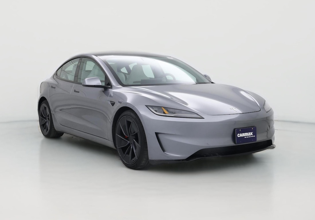 2025 Tesla Model 3 Performance All-Wheel Drive in Silver — CarMax photo