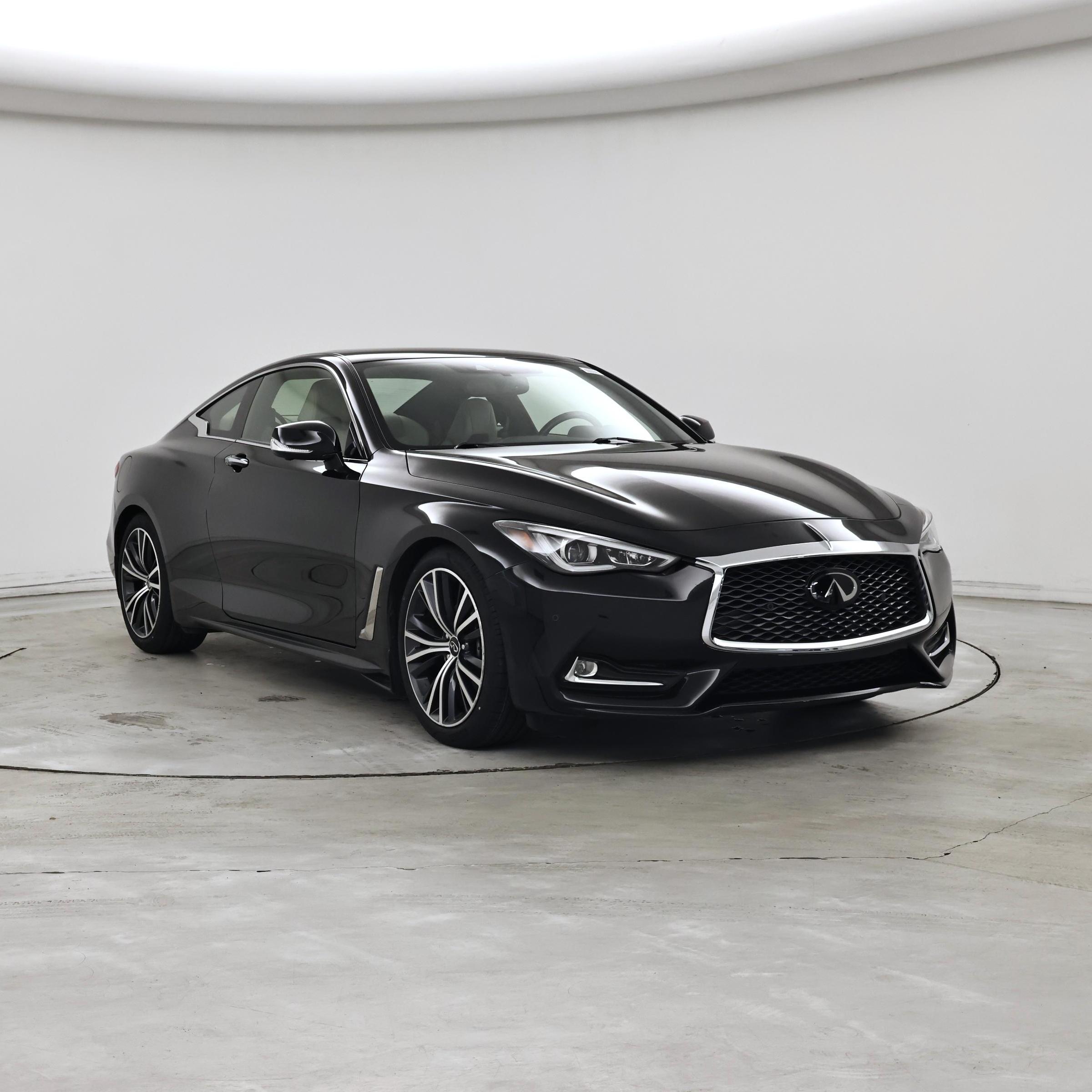 Black 2021 INFINITI Q60 3.0T Luxe RWD Coupe Rear-Wheel Drive Automatic