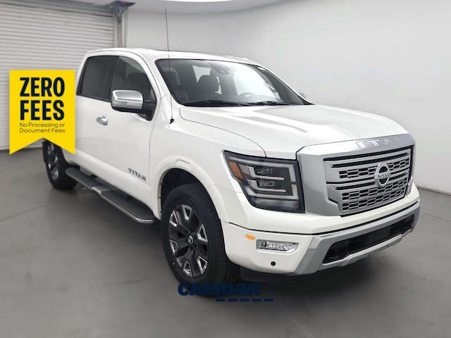 White 2021 Nissan Titan Platinum Reserve Crew Cab 4WD Pickup Truck Four-Wheel Drive Automatic