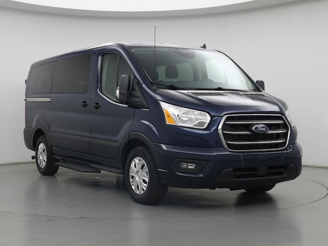Blue 2020 Ford Transit Passenger 150 XLT Low Roof RWD with Sliding Passenger-Side Door Van Rear-Wheel Drive Automatic