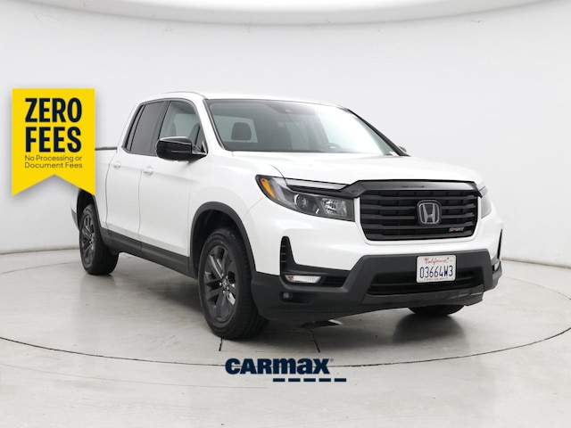 White 2021 Honda Ridgeline Pickup Truck All-Wheel Drive Automatic