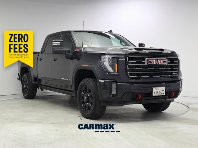 Blue 2024 GMC Sierra 2500HD AT4 Crew Cab 4WD Pickup Truck Four-Wheel Drive Automatic