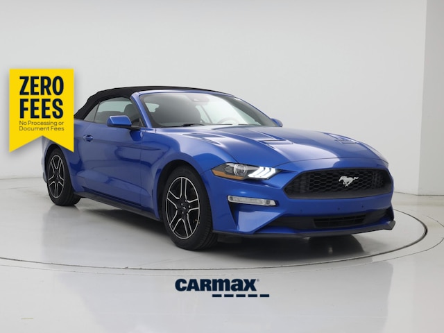 Blue 2021 Ford Mustang EcoBoost Premium Convertible RWD Convertible Rear-Wheel Drive Automatic
