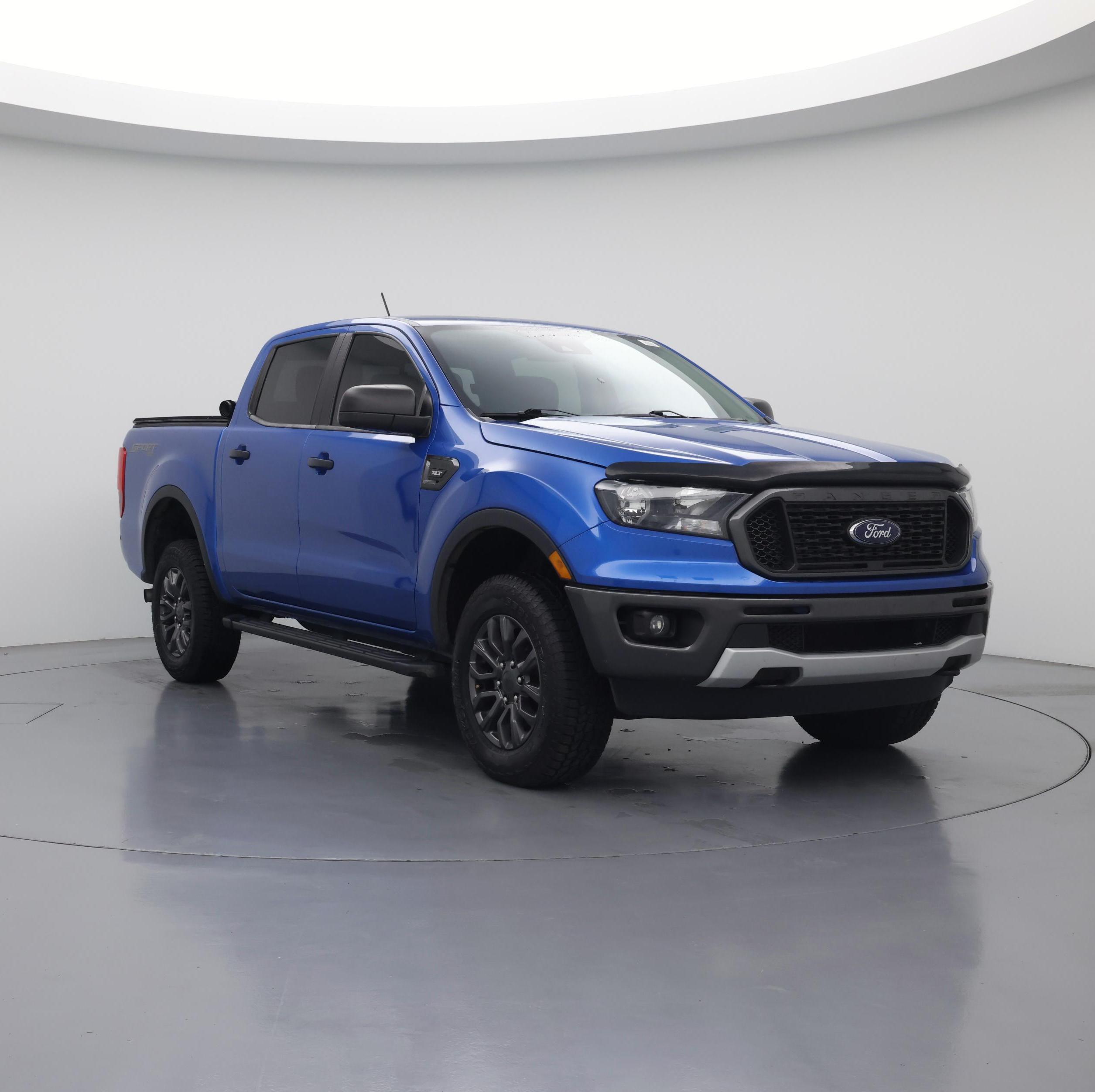 Blue 2021 Ford Ranger XLT SuperCrew 4WD Pickup Truck Four-Wheel Drive Automatic