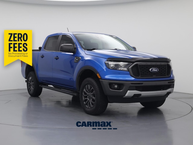 Blue 2021 Ford Ranger XLT SuperCrew 4WD Pickup Truck Four-Wheel Drive Automatic