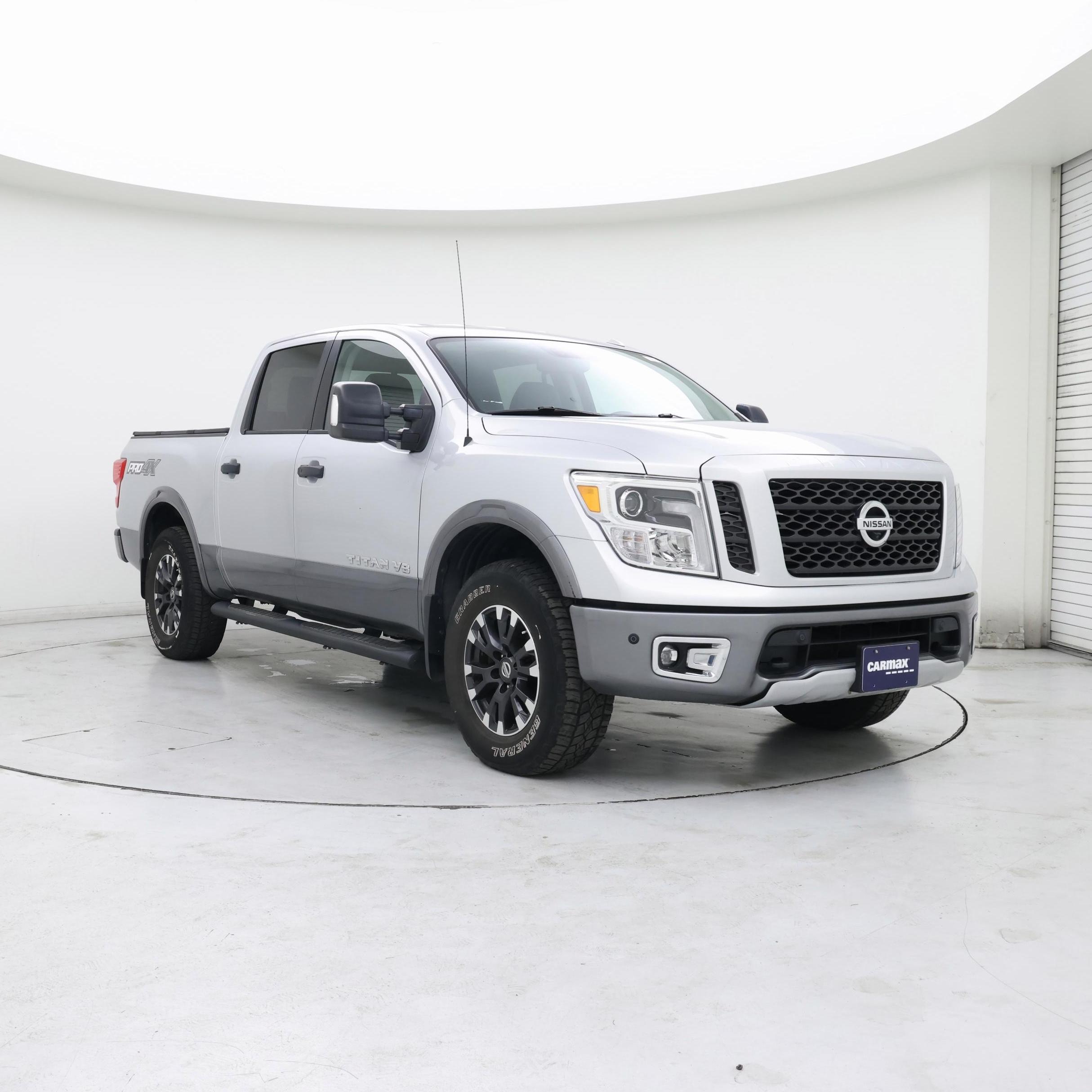 Silver 2018 Nissan Titan Pickup Truck Four-Wheel Drive Automatic