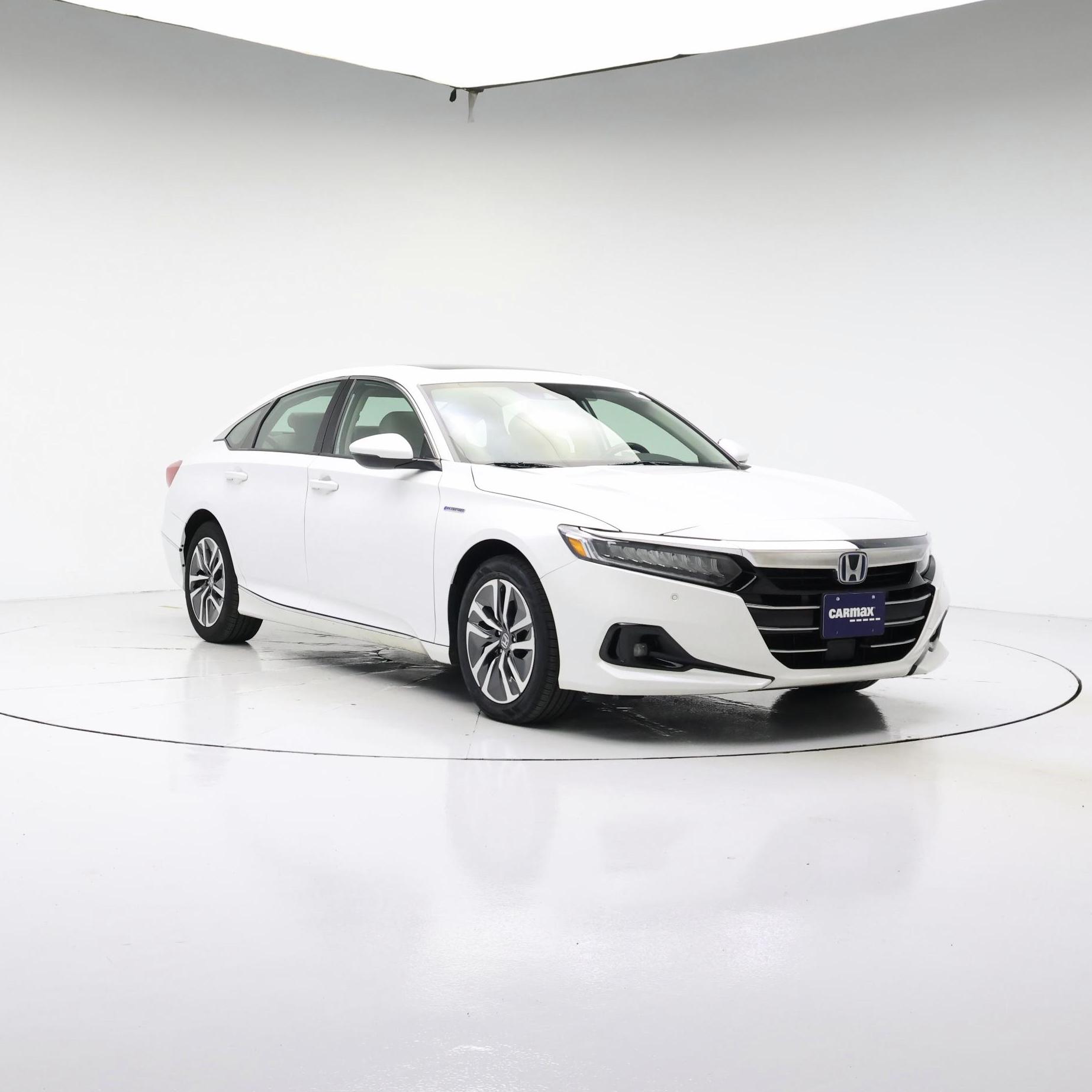 White 2022 Honda Accord Hybrid EX-L FWD Sedan Front-Wheel Drive Automatic