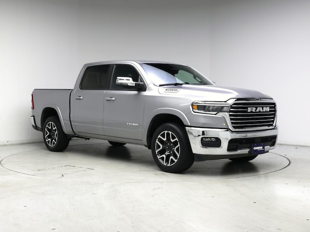 Silver 2025 RAM 1500 Laramie Crew Cab 4WD Pickup Truck Four-Wheel Drive Automatic