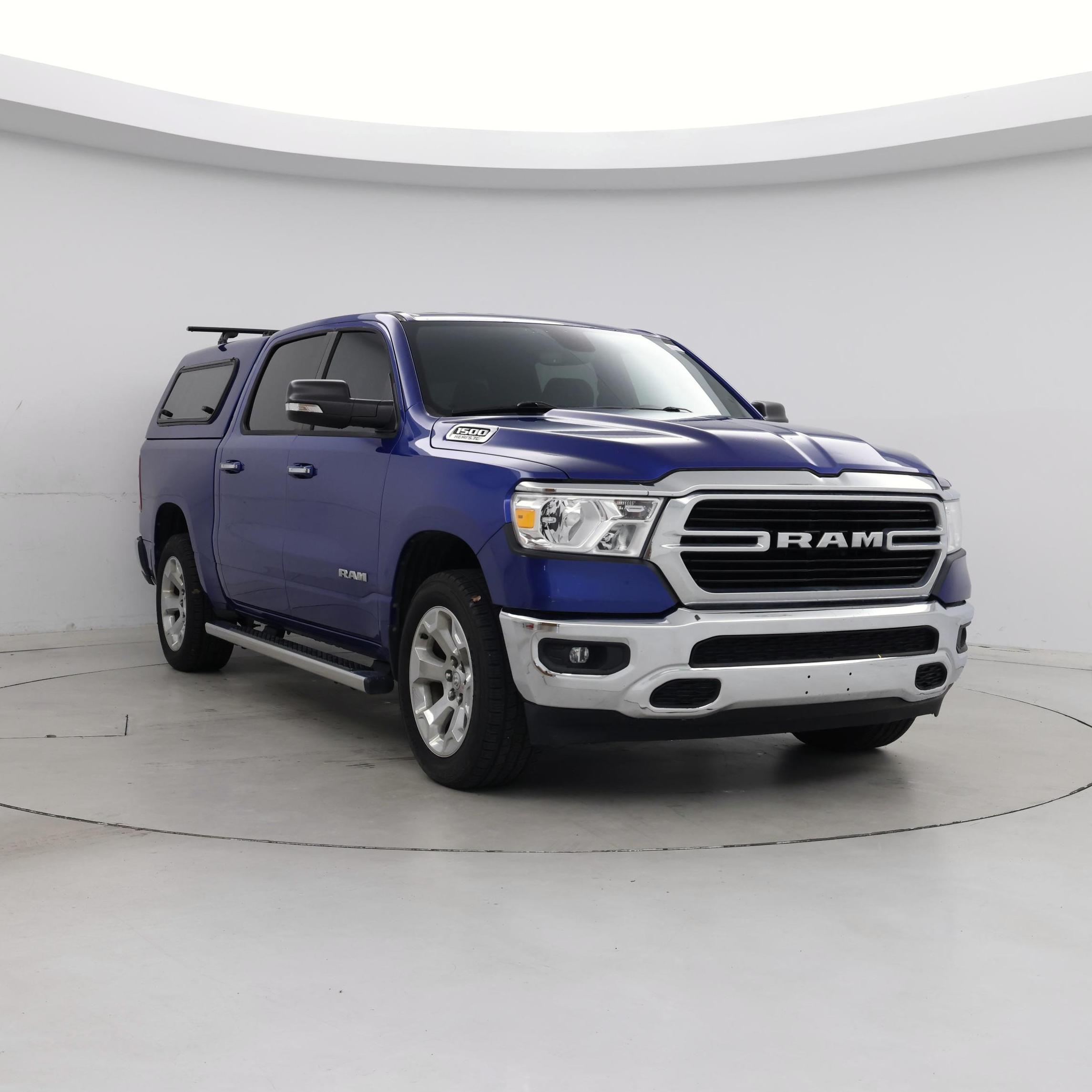 Blue 2019 RAM 1500 Big Horn Crew Cab 4WD Pickup Truck Four-Wheel Drive Automatic