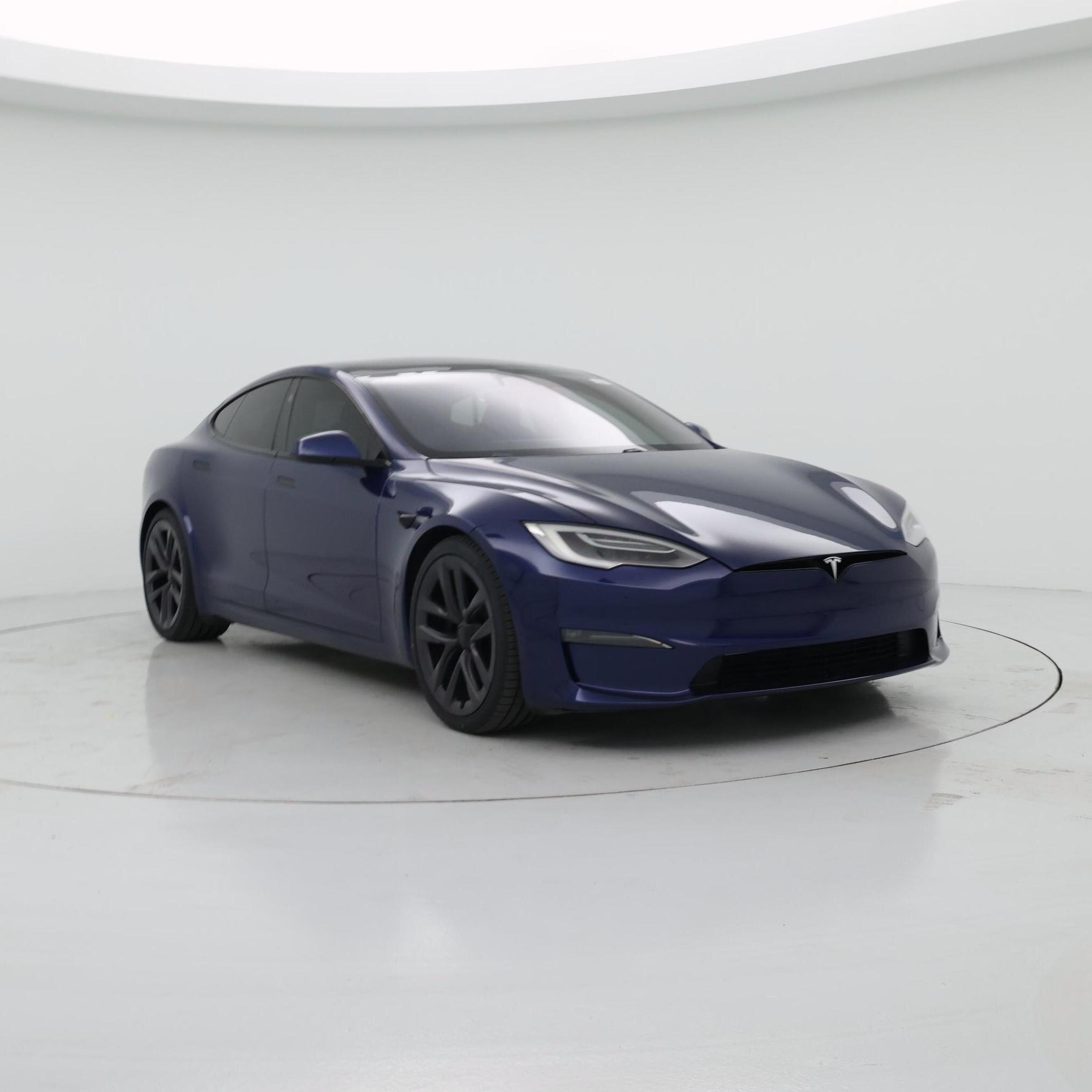 Blue 2021 Tesla Model S Sedan All-Wheel Drive Automatic