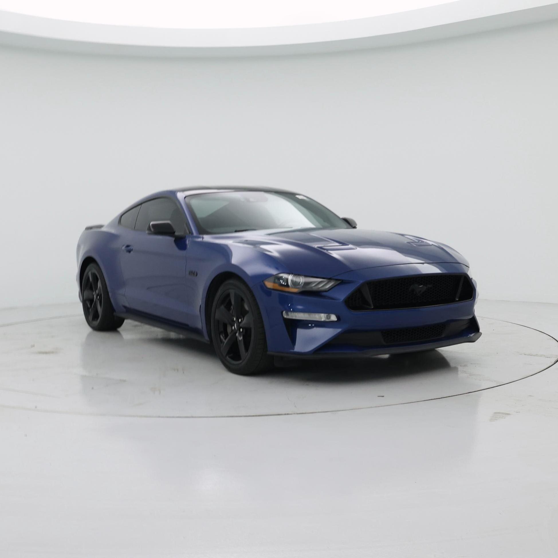 Blue 2022 Ford Mustang Coupe Rear-Wheel Drive Manual