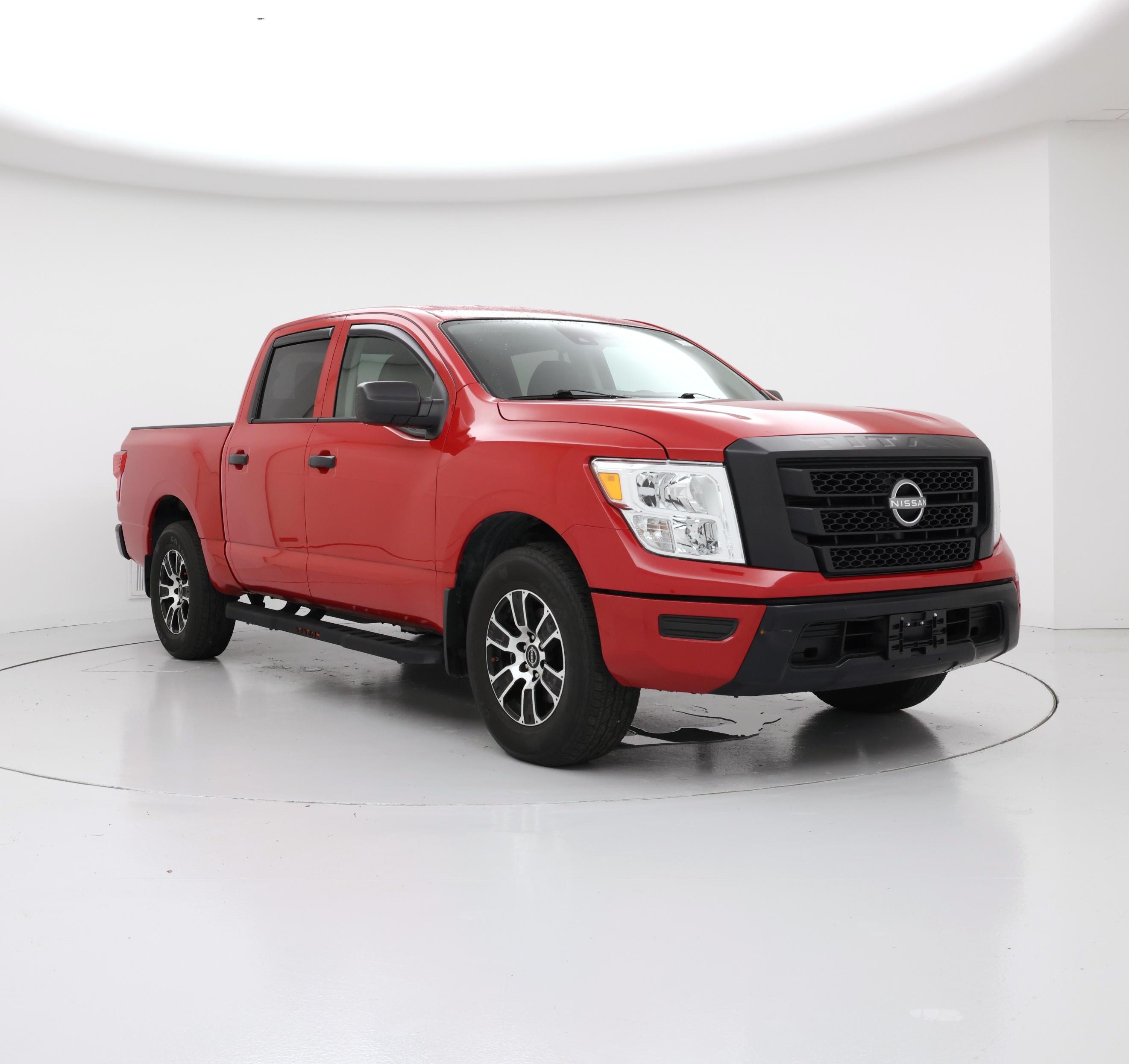 Red 2023 Nissan Titan Pickup Truck Four-Wheel Drive Automatic