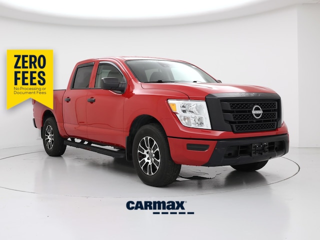 Red 2023 Nissan Titan Pickup Truck Four-Wheel Drive Automatic