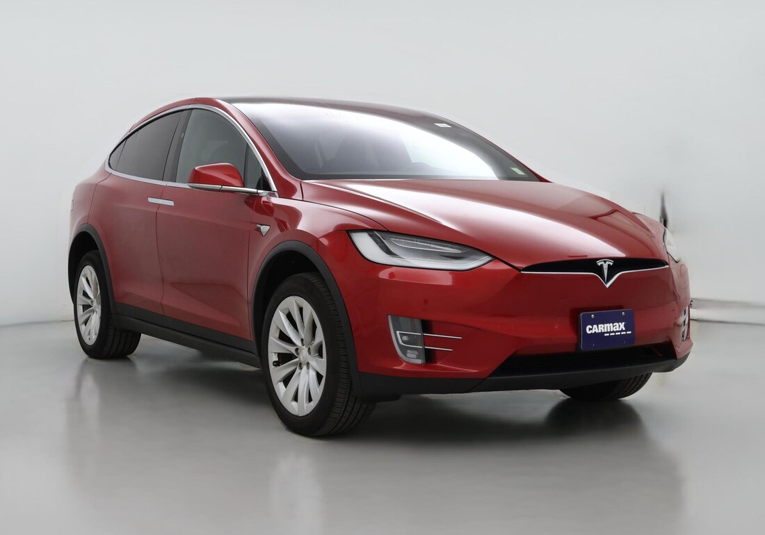 2020 Tesla Model X Long Range Plus in Red — CarMax photo