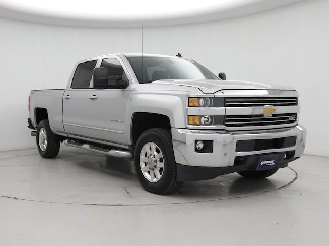 Silver 2015 Chevrolet Silverado 3500HD LTZ Crew Cab 4WD Pickup Truck Four-Wheel Drive Automatic