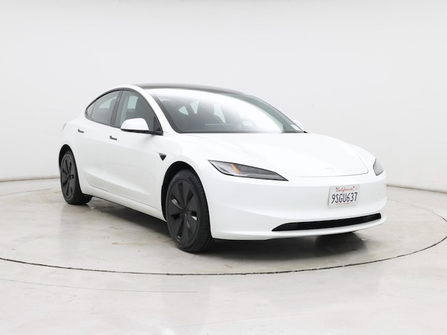 White 2025 Tesla Model 3 Long Range RWD Sedan Rear-Wheel Drive Automatic