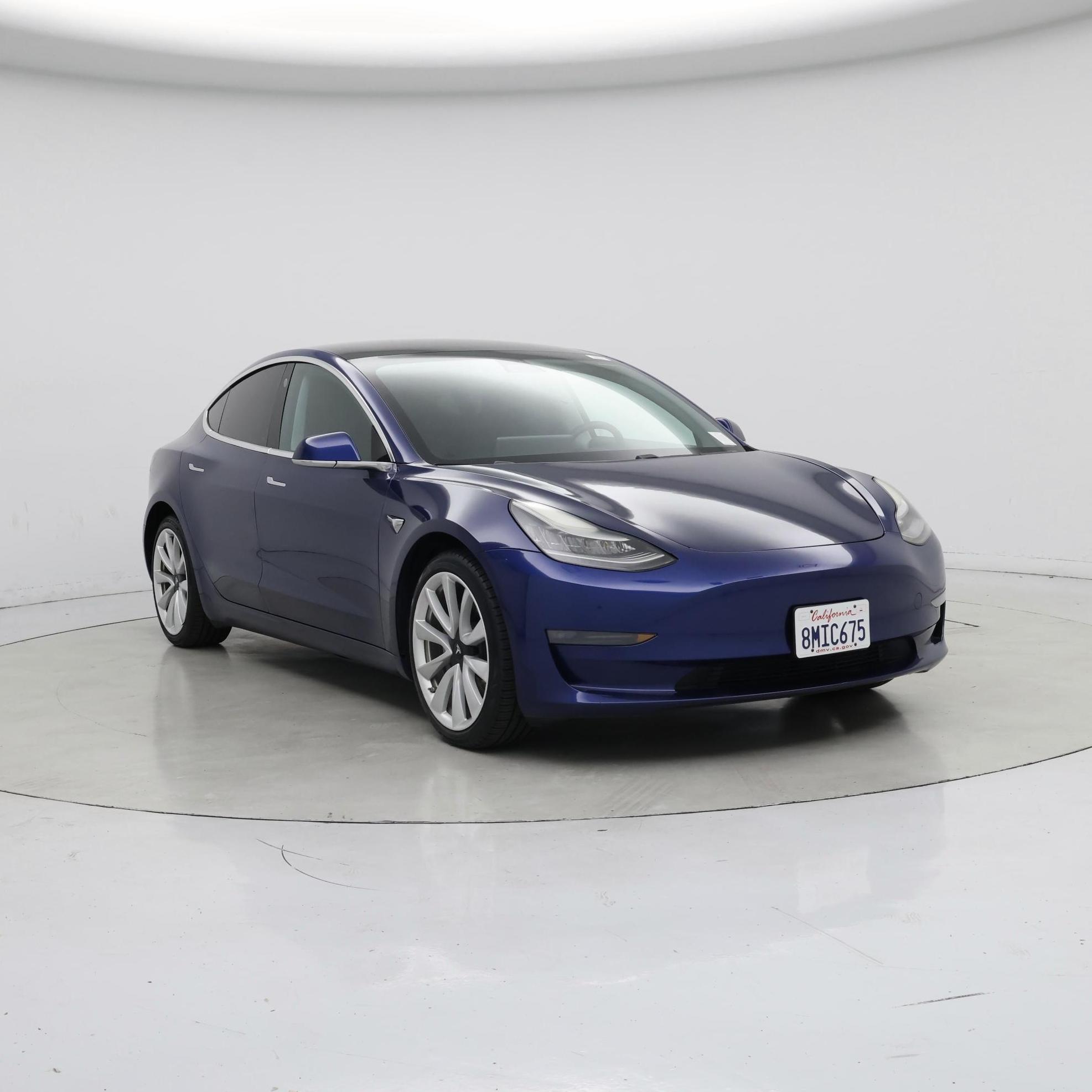 Blue 2019 Tesla Model 3 Sedan Rear-Wheel Drive Automatic