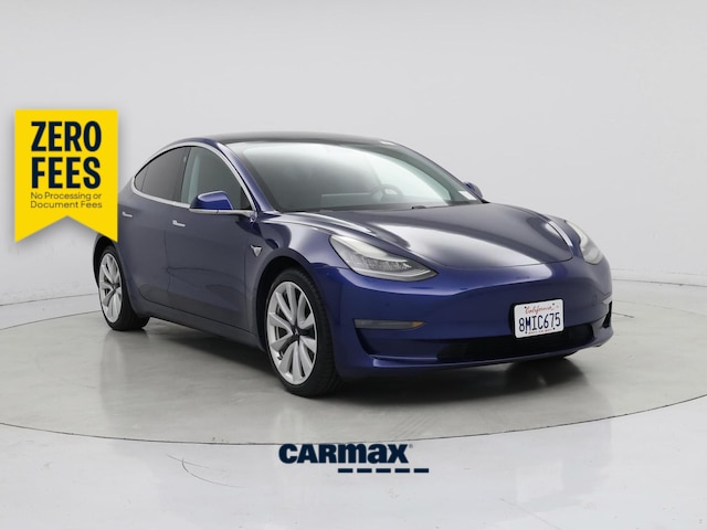 Blue 2019 Tesla Model 3 Sedan Rear-Wheel Drive Automatic
