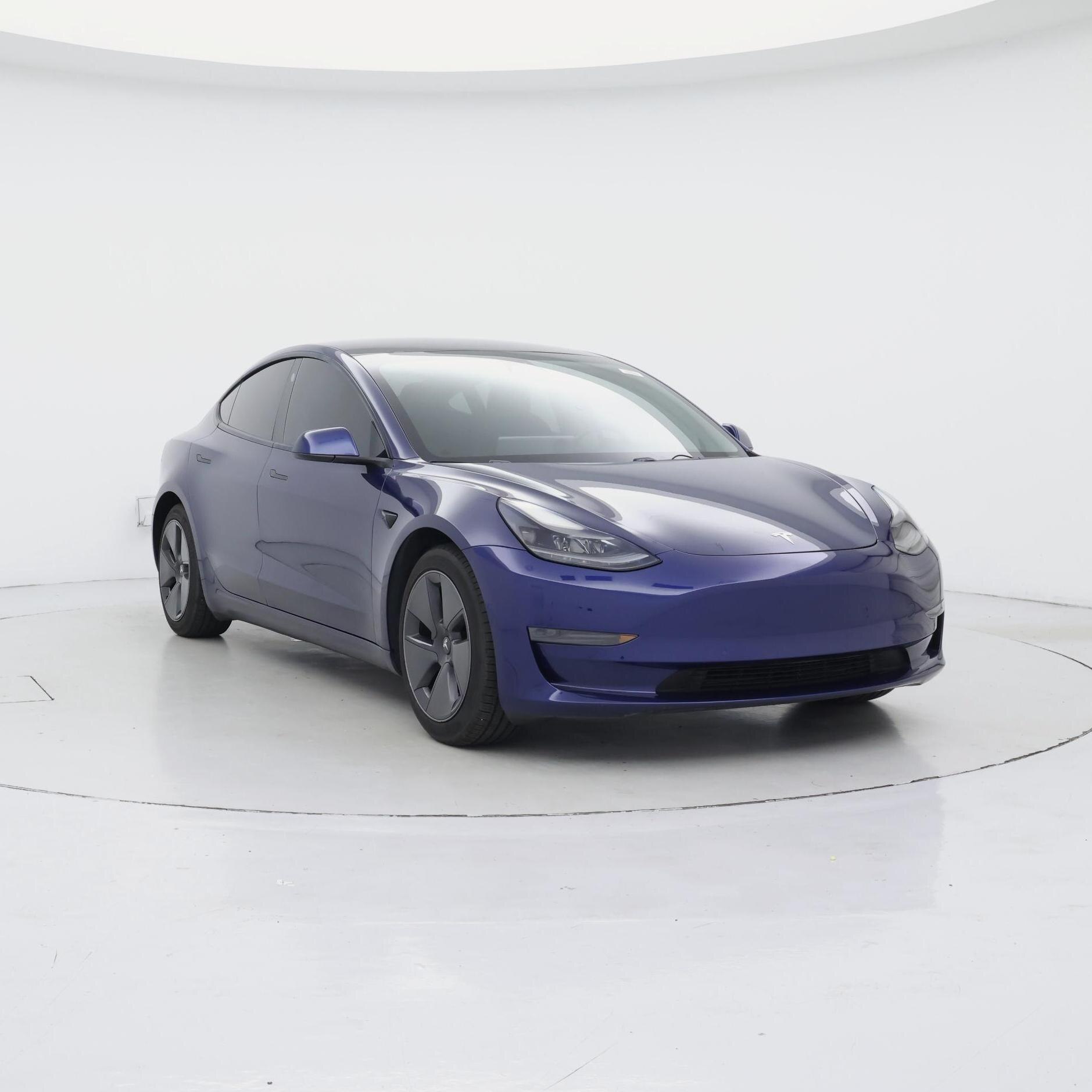 Blue 2021 Tesla Model 3 Sedan Rear-Wheel Drive Automatic