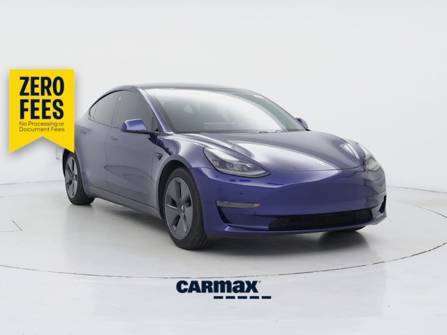 Blue 2021 Tesla Model 3 Sedan Rear-Wheel Drive Automatic