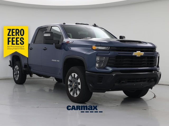 Blue 2024 Chevrolet Silverado 2500HD Custom Crew Cab 4WD Pickup Truck Four-Wheel Drive Automatic