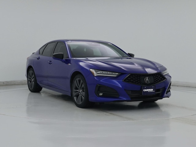 Blue 2022 Acura TLX SH-AWD with A-Spec Package Sedan All-Wheel Drive Automatic