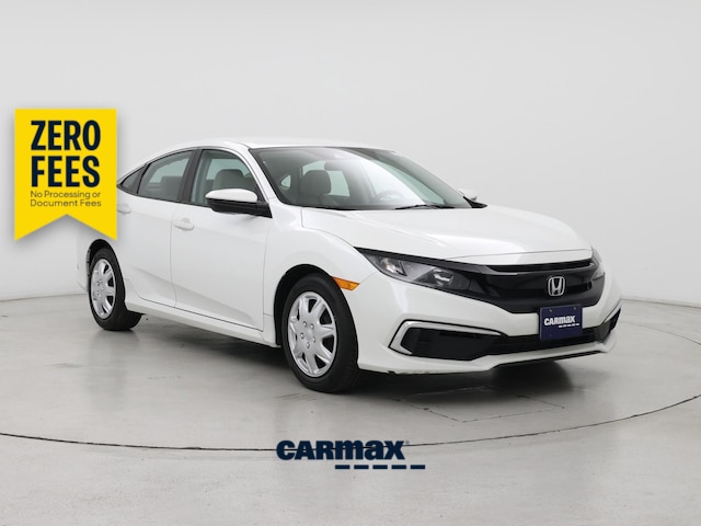 White 2021 Honda Civic LX FWD Sedan Front-Wheel Drive Automatic