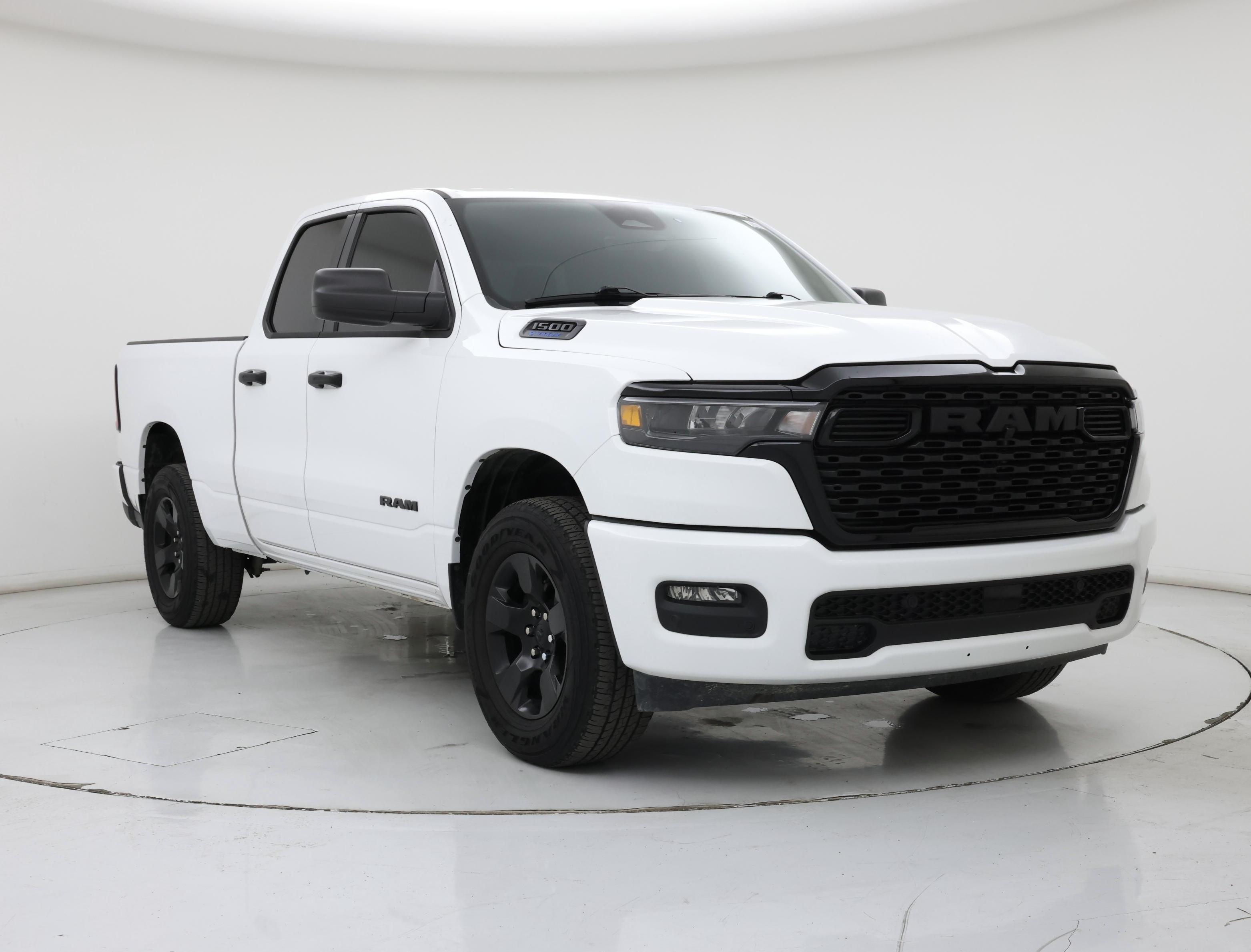 White 2025 RAM 1500 Tradesman Quad Cab 4WD Pickup Truck Four-Wheel Drive Automatic