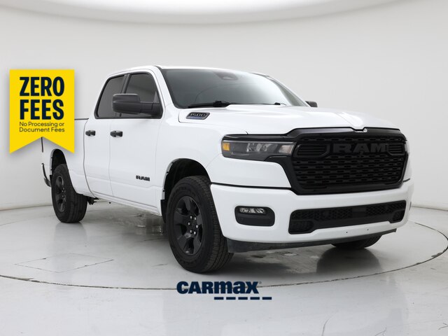 White 2025 RAM 1500 Tradesman Quad Cab 4WD Pickup Truck Four-Wheel Drive Automatic