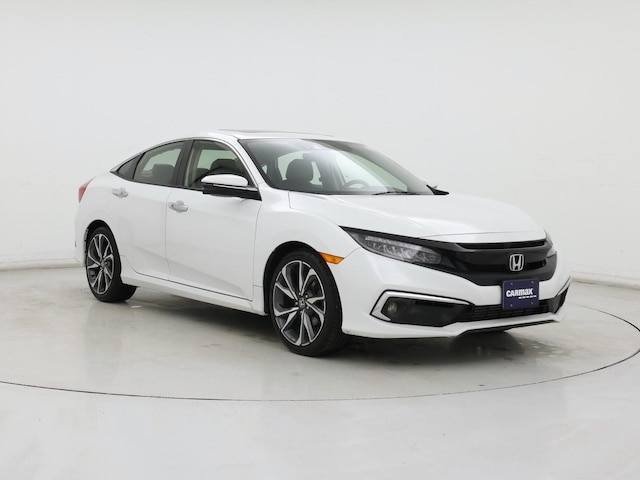 White 2019 Honda Civic Touring FWD Sedan Front-Wheel Drive Automatic