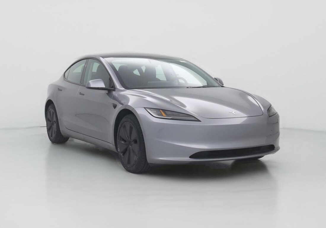 2025 Tesla Model 3 Long Range All-Wheel Drive in Gray — CarMax photo