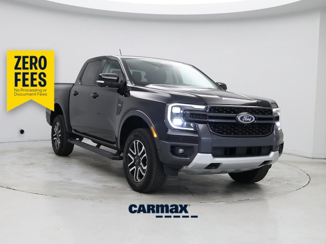 Black 2024 Ford Ranger Lariat SuperCrew 4WD Pickup Truck Four-Wheel Drive Automatic