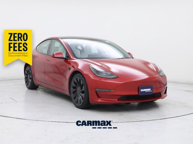 Red 2023 Tesla Model 3 Performance AWD Sedan All-Wheel Drive Automatic
