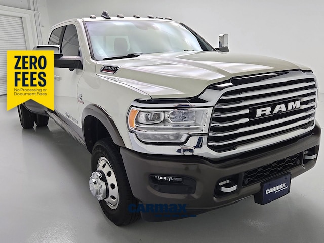 White 2019 RAM 3500 Laramie Longhorn Crew Cab LB DRW 4WD Pickup Truck Four-Wheel Drive Automatic